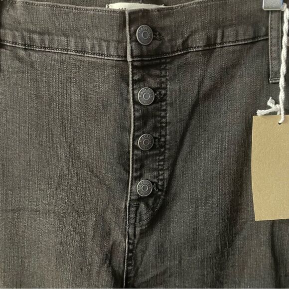 Madewell Black Wash Raw Hem Button-Fly 9” High-Rise Skinny Jeans Size 37P NWT - Picture 3 of 14